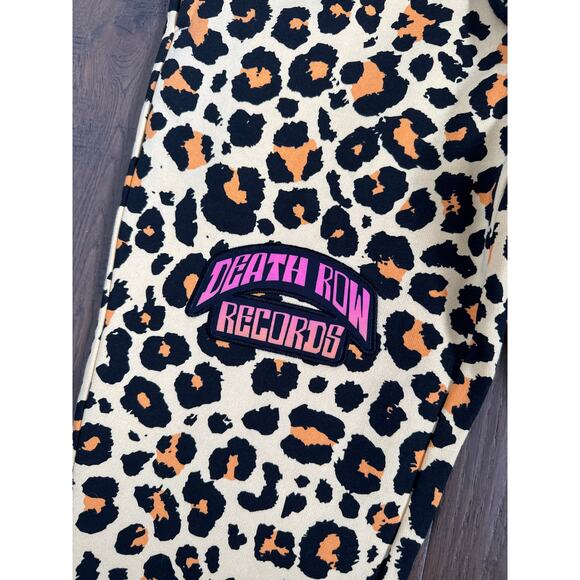 Dr. Bombay Printed Pull On Drawstring Fleece Sweatpant Cheetah Women's Size L - Picture 4 of 7